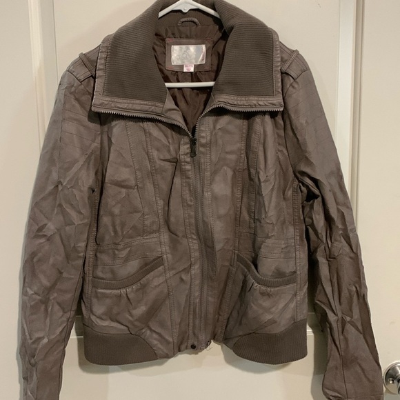 Xhiliration Jacket XXL in brown pleather looking material. - Picture 1 of 4